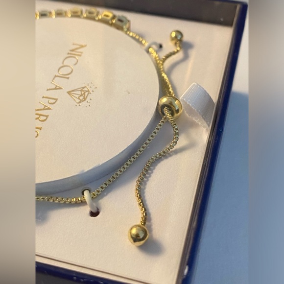 Nicola Parisi Adjustable Rainbow Cubic Zirconium Bracelet - Silver Plated, NIB - Picture 5 of 7